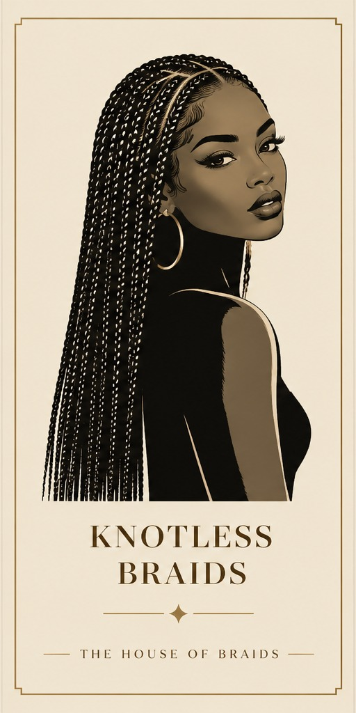 Editorial illustration of knotless braids