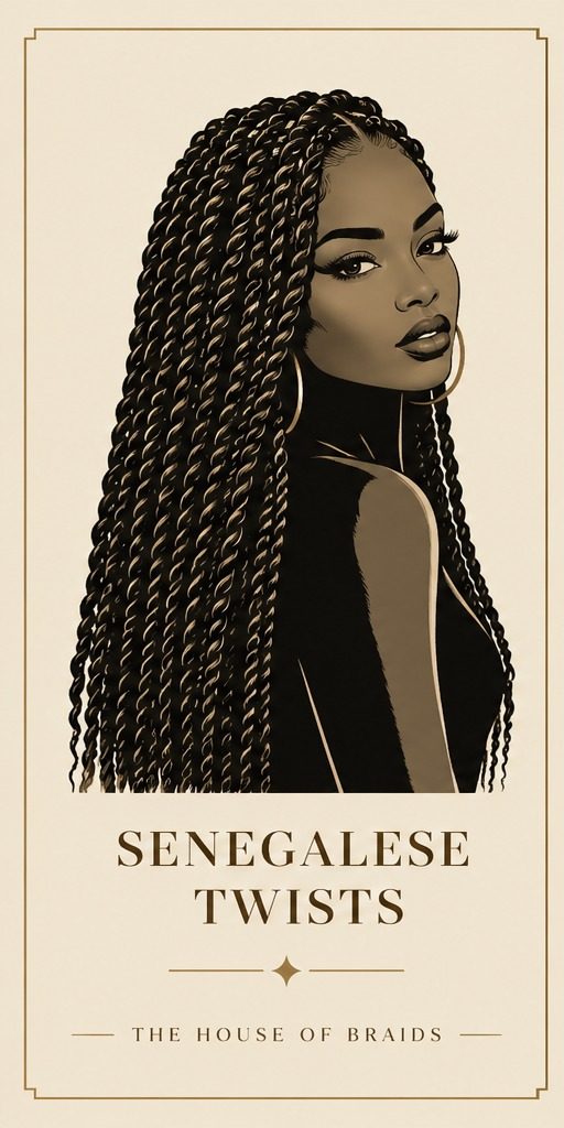 Editorial illustration of Senegalese twists